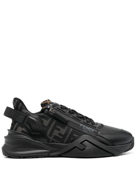 fendi elaphe and black leather sneakers|Shop Fendi Fendi Flow Low.